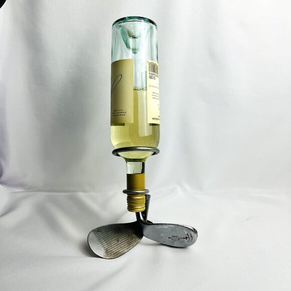 Dual Golf Club Head Novelty Wine Bottle Holder Unique Collectible One of a Kind - Picture 10 of 10